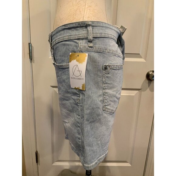 Pilcro and the Letterpress Blue & White Striped "Hyphen Fit" Shorts, Size 28 - Picture 3 of 7